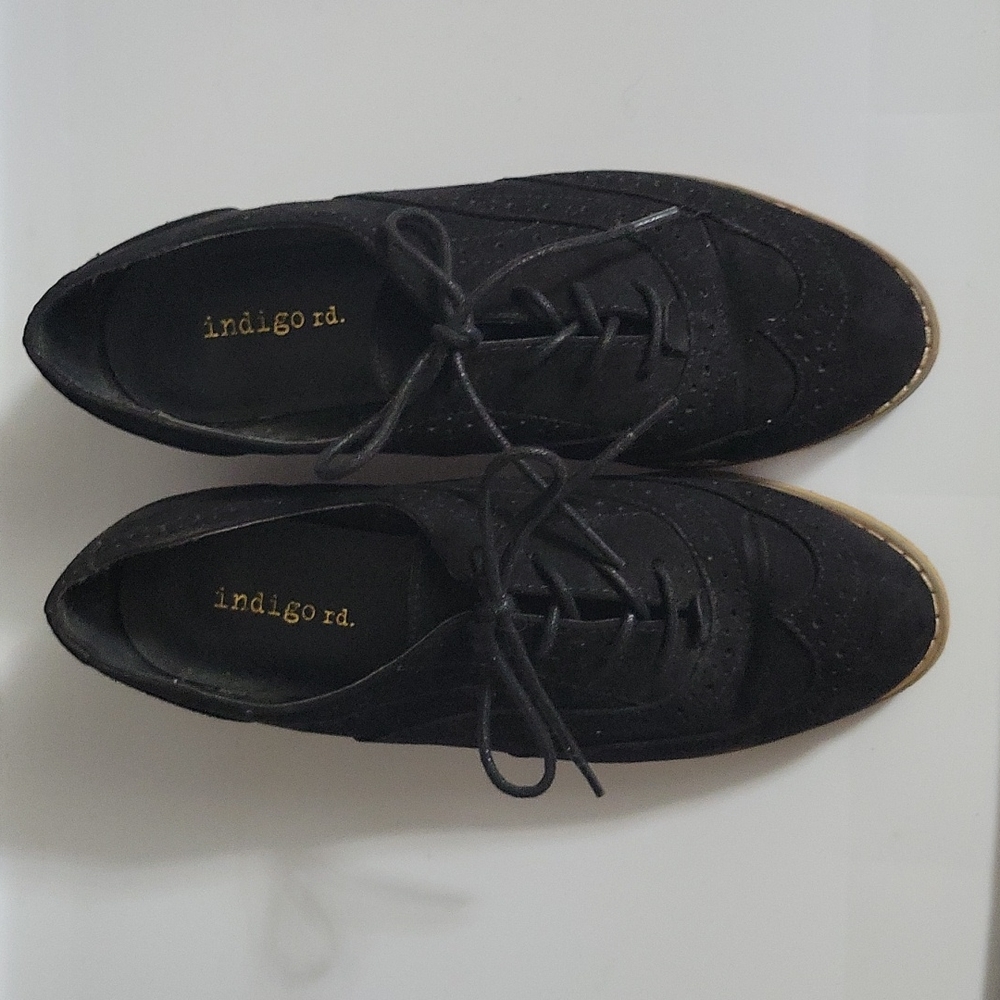 Sadie Oxford, Black Suade with Laces, Size 6M